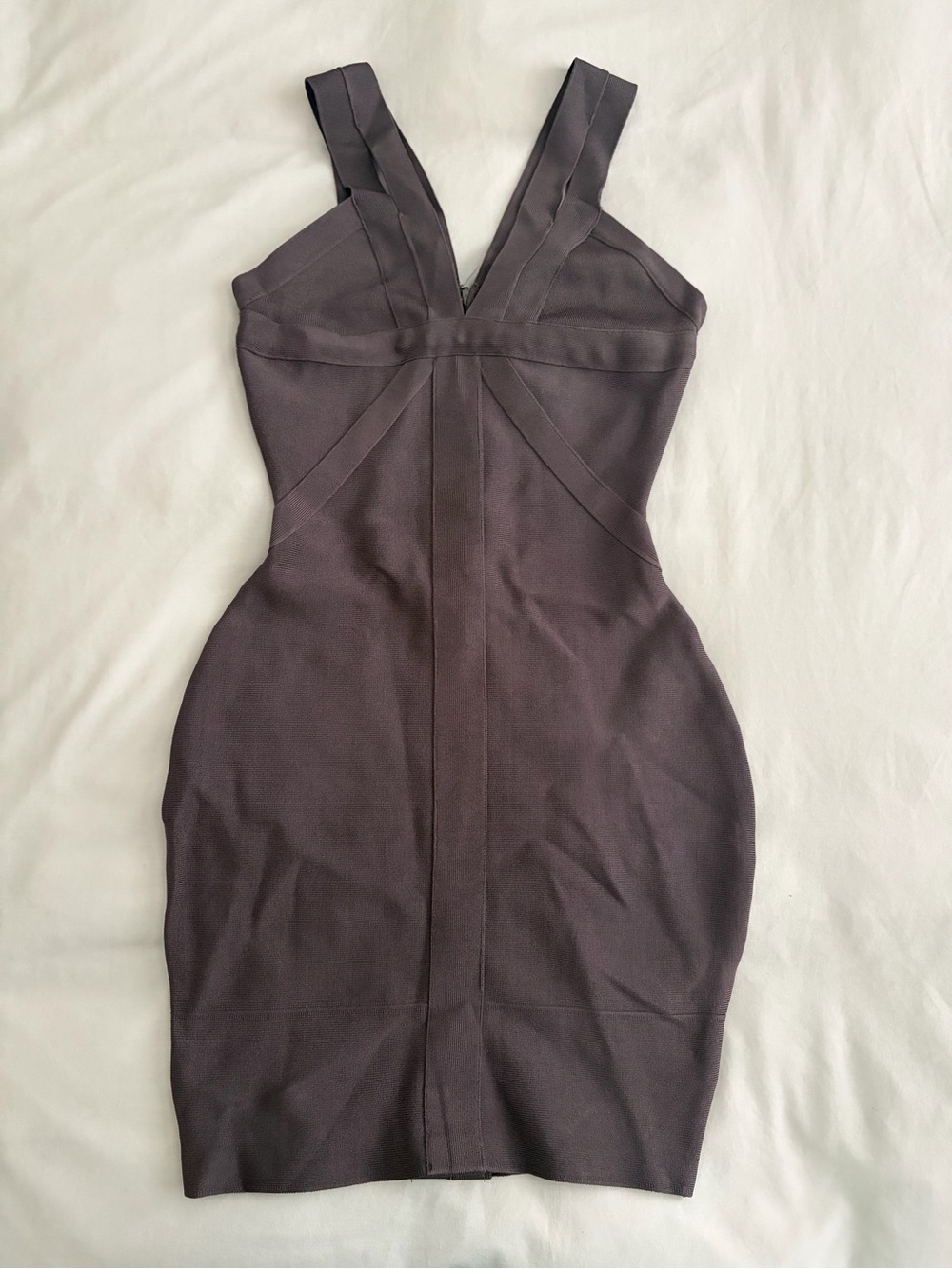 Guess by Marciano V-Neck Bodycon Dress in Smokey Grey XS NWT